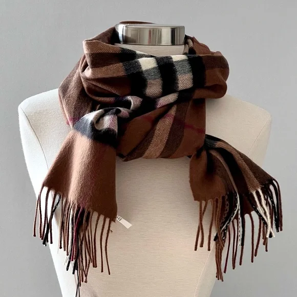 Burberry Brown and Black Checkered Scarf - Picture 2 of 8